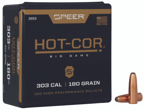 Speer 2223 Hot-Cor 303Cal 180gr Soft Point Round Nose 100 Per Box/5 Case