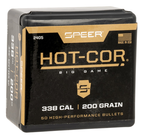 Speer Hot-Cor .338 Caliber 200 Grain Spitzer Soft Point Reloading Projectiles