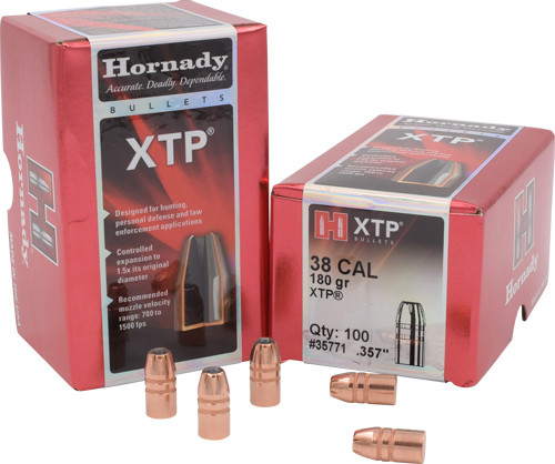 Hornady XTP .38 Caliber .357" 180gr Bullets Box of 100