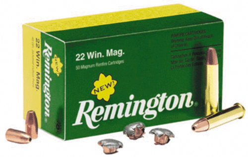 Remington Magnum Rimfire Ammo 22 Win. Mag. 40 grain Jacketed Hollow Point (JHP)