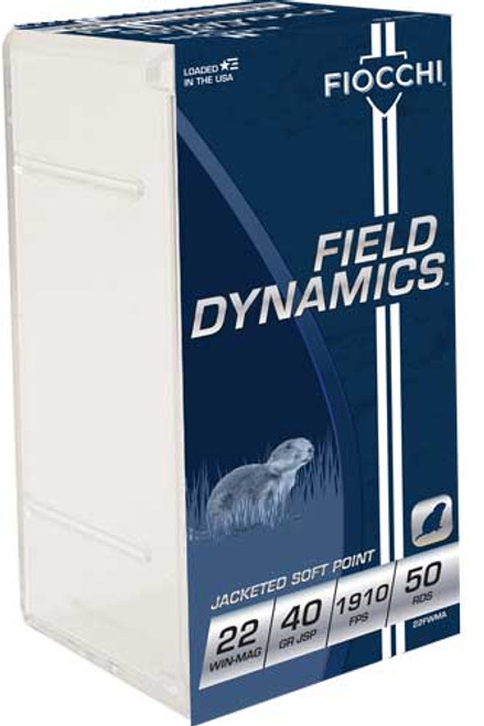 Fiocchi Field Dynamics Rimfire Ammo 22 WMR 40 grain Jacketed Soft Point (JSP)