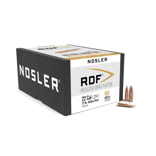 Nosler RDF Reduced Drag Factor 22 Cal 77gr HPBT Bullets 500ct