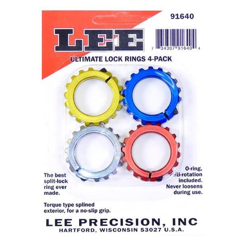 Lee 4-Pack Ultimate Lock Rings with O-Rings for Reloading Dies