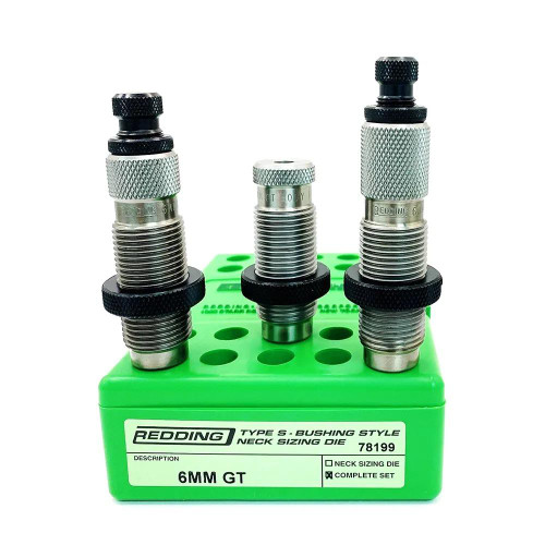 Redding 6mm GT Type S Bushing Neck 3-Die Sizing Set with Body Die