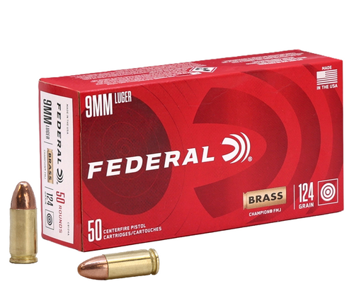 Federal Champion 9mm 124 Grain Full Metal Jacket(FMJ)