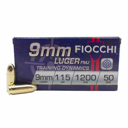 Fiocchi Range & Training Dynamics 9mm Luger 115 Grain Full Metal Jacket(FMJ)