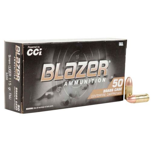 CCI Blazer Brass 9mm 115gr FMJ Ammo