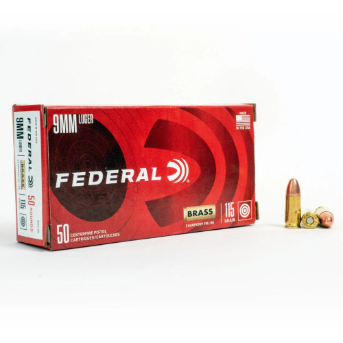 Federal Champion 9mm Luger 115gr FMJ Ammo