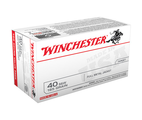 Winchester .40 S&W 165 Grain Full Metal Jacket Range Ammunition
