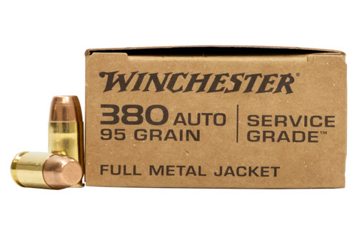 Winchester Ammo SG380W Service Grade 380 ACP 95 gr Full Metal Jacket Flat Nose (FMJFN)
