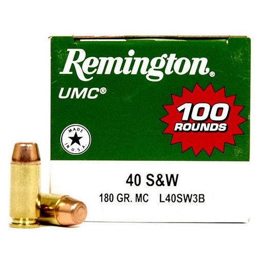 Remington Ammunition L40SW3B UMC 40 S&W 180 GR Full Metal Jacket (FMJ)