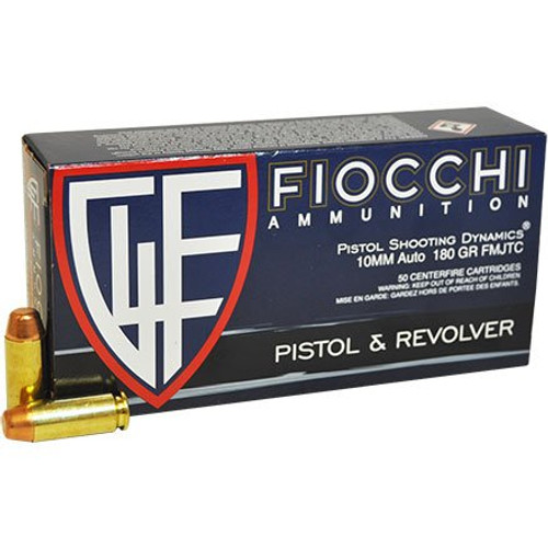 Fiocchi 10AP Shooting Dynamics 10mm Auto 180 gr Full Metal Jacket Truncated-Cone (TCFMJ)