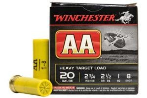 Winchester AA Heavy Target Load 20 Gauge (20 ga.) 2.75 in. 1 oz. 8 Shot 25 rd.