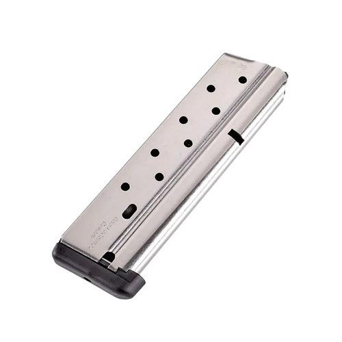 CMC Products 13111 Power Mag 10rd .38 Super 1911 Government Magazine, Stainless Steel with Black Base Pad