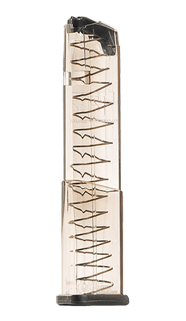 ETS Group GLK43X19 19rd Extended 9mm Luger Pistol Magazine Compatible with Glock 43X/48 Clear Polymer