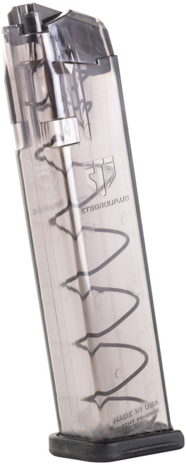 ETS Group SMKGLK922 22rd Competition Legal Extended 9mm Luger Glock 17 Pistol Magazine Smoke Polymer