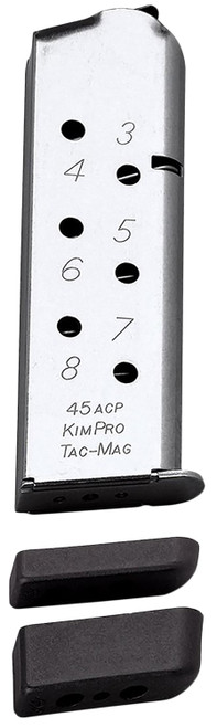 Kimber 1100721A Tac-Mag 8-Round .45 ACP 1911 Magazine Silver Stainless Steel