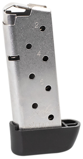 Kimber 1200845A Micro 9 7-Round Extended 9mm Luger Silver Stainless Magazine