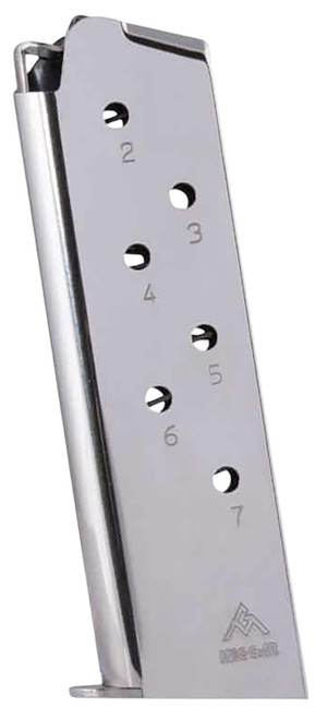 Mec-Gar MGCG4507N 7-Round 45 ACP Magazine for Colt Government 1911 Nickel Stainless Steel