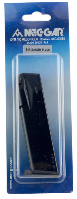Mec-Gar MGP22618AFC Standard Blued Anti-Friction Coating Detachable 18-Round 9mm Luger Magazine for Sig P226