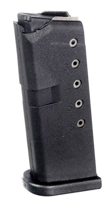 ProMag GLK12 6rd 9mm Luger Magazine Compatible with Glock 43 Black DuPont Zytel Polymer