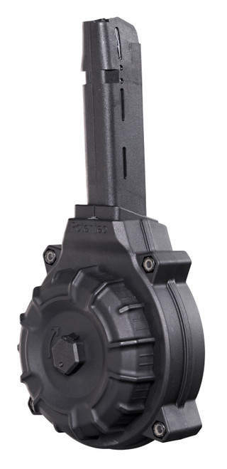 ProMag DRMA19 50-Round Drum .40 S&W Magazine Compatible with Glock 22/23 Black Zytel Polymer