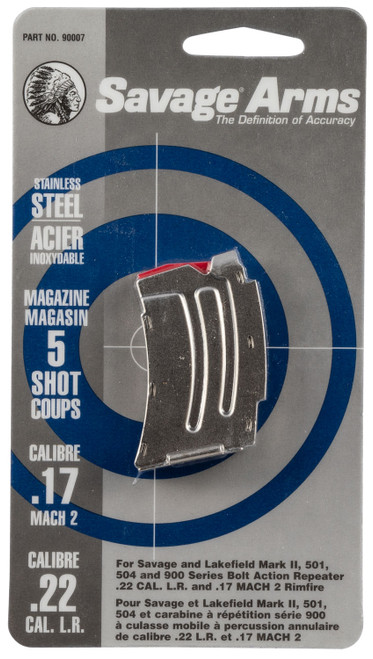 Savage Arms 90007 MKII 5rd 22 LR/17 Mach 2 Stainless Steel