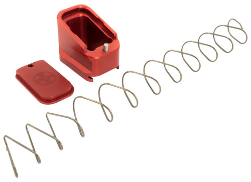 Shield Arms G17ME5RED +5 Magazine Extension for Glock 17/19X/22/34/35/45, 40 S&W/9mm – Red Anodized Aluminum