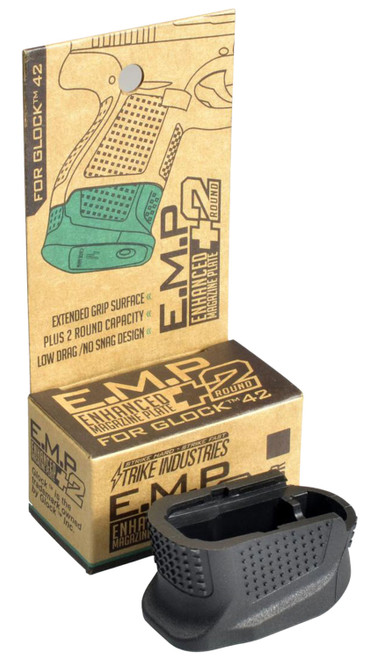 Strike Industries EMPG42B Enhanced Magazine Plate +2rd for Glock 42, Black Polymer