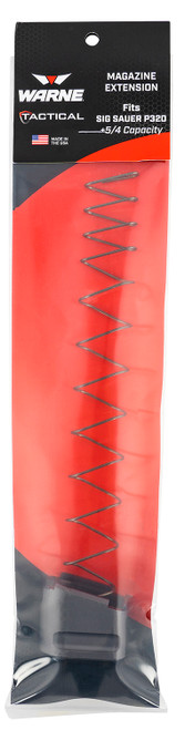 Warne MESIG54GR Sig P320 Magazine Extension +5 Rounds 9mm Luger 6061-T6 Aluminum Gray