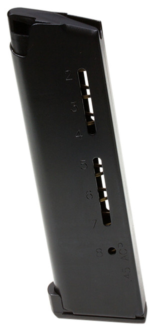 Wilson Combat 500BCHD ETM 8rd .45 ACP+P 1911 Magazine Lo-Profile Steel Floor Plate Black Stainless