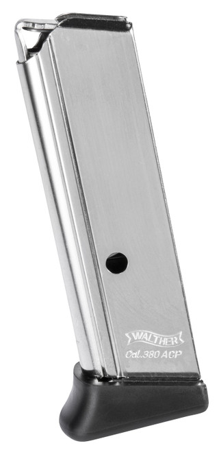 Walther Arms 2246012 PPK/S 7-Round .380 ACP Detachable Magazine with Finger Rest - Nickel Steel