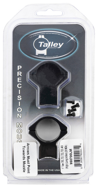 Talley 950700LM One-Piece Scope Mount/Ring Combo Black Anodized 1" Tube Remington 700/721/722 High Rings Long Action 20 MOA