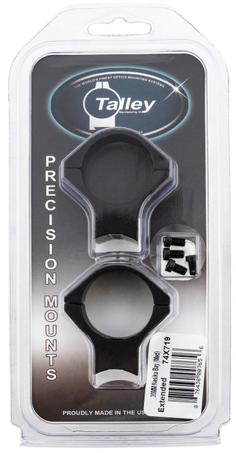 Talley 74X719 Savage Scope Mount and Ring Combo Black Anodized 30mm Medium Extended 0 MOA