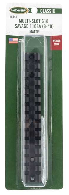 Weaver 48343 Multi-Slot Base 618 Black Aluminum Savage 110 Short Action