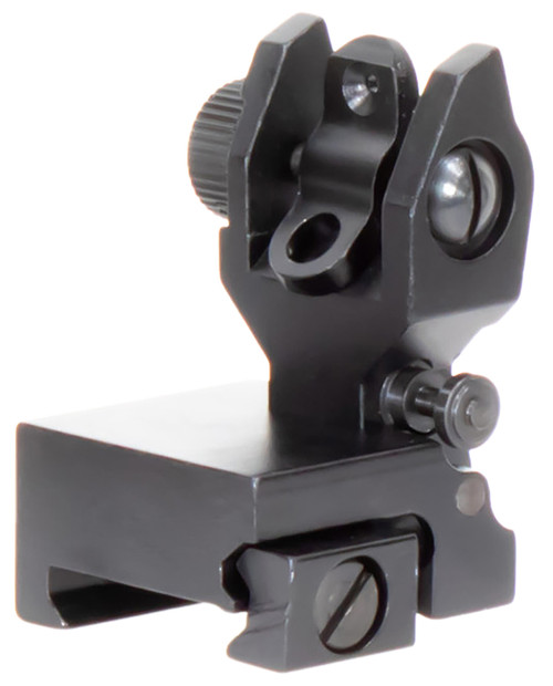 Aim Sports MT201 AR-15 Low Profile Flip-Up Rear Sight Black Anodized Dual Aperture
