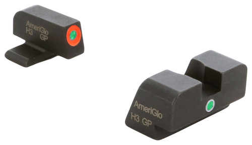 AmeriGlo XD201 i-Dot Sight Set for Springfield Armory XD Green Tritium Orange Outline Front and Green Tritium Rear
