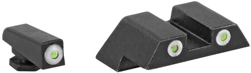 ATI ATINSGLOLF Night Sight Set for Glock Large Frame - Green Tritium White Outline Front & Rear