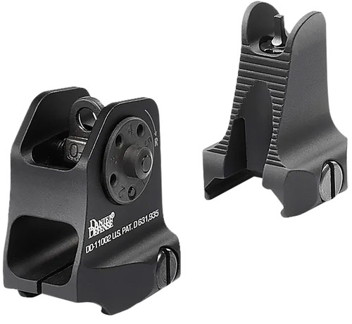 Daniel Defense 1908809116 AR-15 Fixed Iron Sight Set Black Hardcoat Anodized Front & Rear