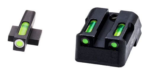 HiViz KBN321 LiteWave H3 Sight Set for Kimber 1911 Green Tritium Front and Fiber Optic Rear
