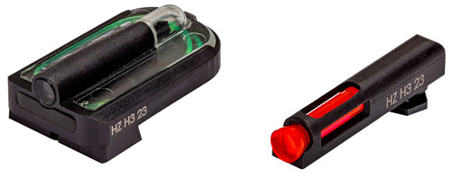 HiViz GLMFD21 FastDot H3 Glock MOS Sight Set - Red Fiber Optic Front, Green Tritium Rear