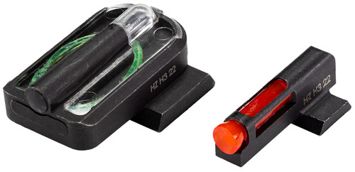HiViz CKMFD21 FastDot H3 Red/Green Tritium Fiber Optic Sight Set Black Frame for Canik Mete