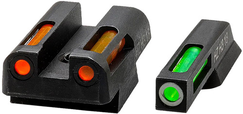HiViz CZN421 LiteWave H3 Tritium/Fiber Optic Sight Set Green Tritium & White Outline for CZ 75, 85, P-01