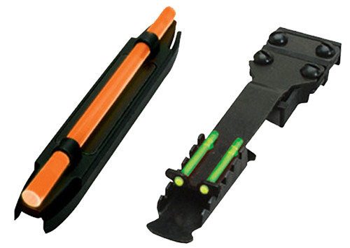 HiViz C3002 C-Series Narrow Magnetic Turkey/Deer Shotgun Sight Set Orange Front and Green Rear Fiber Optic