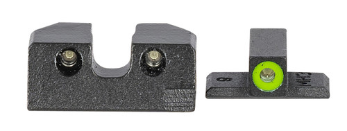 Meprolight Hyper-Bright Green Tritium Front & Green Tritium Black Outline Rear Night Sight Set for Sig Sauer P-Series