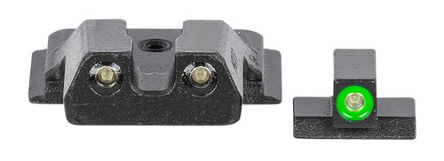 Meprolight Hyper-Bright Green Tritium Front & Green Tritium Black Outline Rear Sight Set for S&W M&P Shield