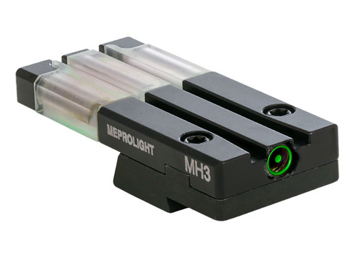 Meprolight USA 631253108 FT Bullseye Rear Sight Green Tritium/Fiber Optic Black Frame HK VP9/HK45/P30/SFP9