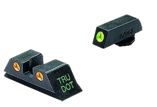 Meprolight USA 102223301 Tru-Dot Sight Set Green Tritium Front/Orange Tritium Rear Glock 10mm/.45 ACP