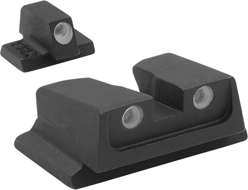 Meprolight Tru-Dot Green Tritium White Outline Front & Rear Sight Set S&W M&P Non Optics Ready