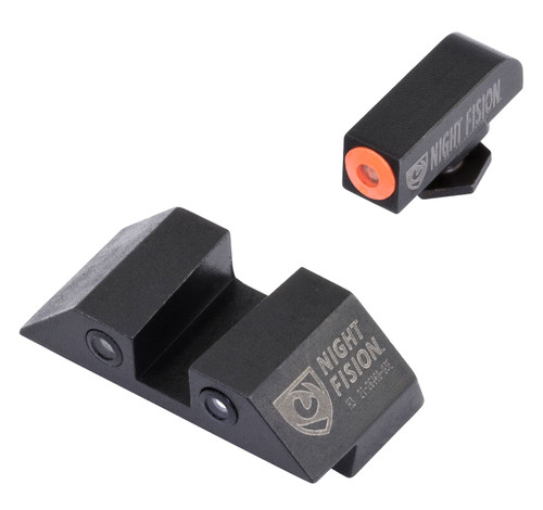 Night Fision GLK001003OGZ Tritium Night Sights For Glock Green Tritium Orange Outline Front Sight- Green Tritium Black Outline Rear Sight Glock 17/17L/19/22